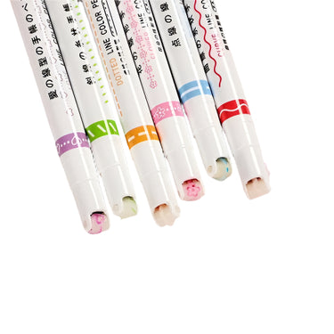 Bolígrafo resaltador multicolor | Set de marcadores de punta rodante coloridos para mentes creativas - 6 piezas llenas de diversión